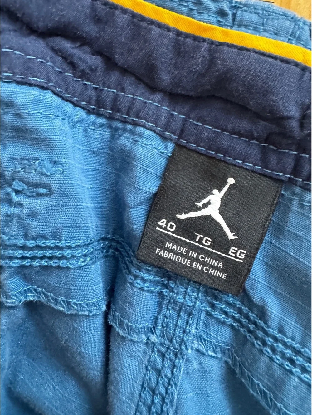 Jordan Mens Size 40 Blue Cotton Ripstop Cargo Shorts Jumpman Logo